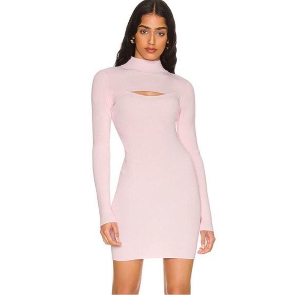 REVOLVE Dresses & Skirts - REVOLVE Bardot Baby Pink Bodycon Dress Size Small